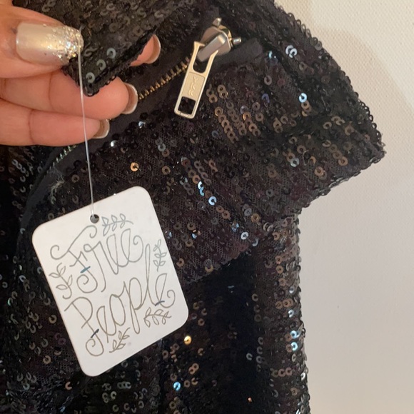 XSOLDXFree People Midnight Moto Sequin Jacket - Picture 8 of 11